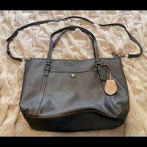Coach Saffiano Leather Tote- Gray